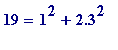 19 = 1^2+2.3^2